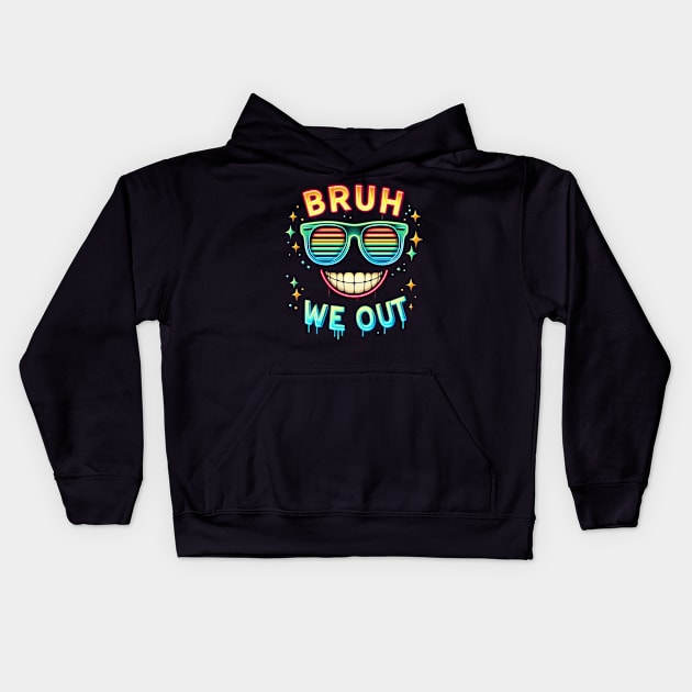 Bruh We Out Kids Hoodie by unn4med